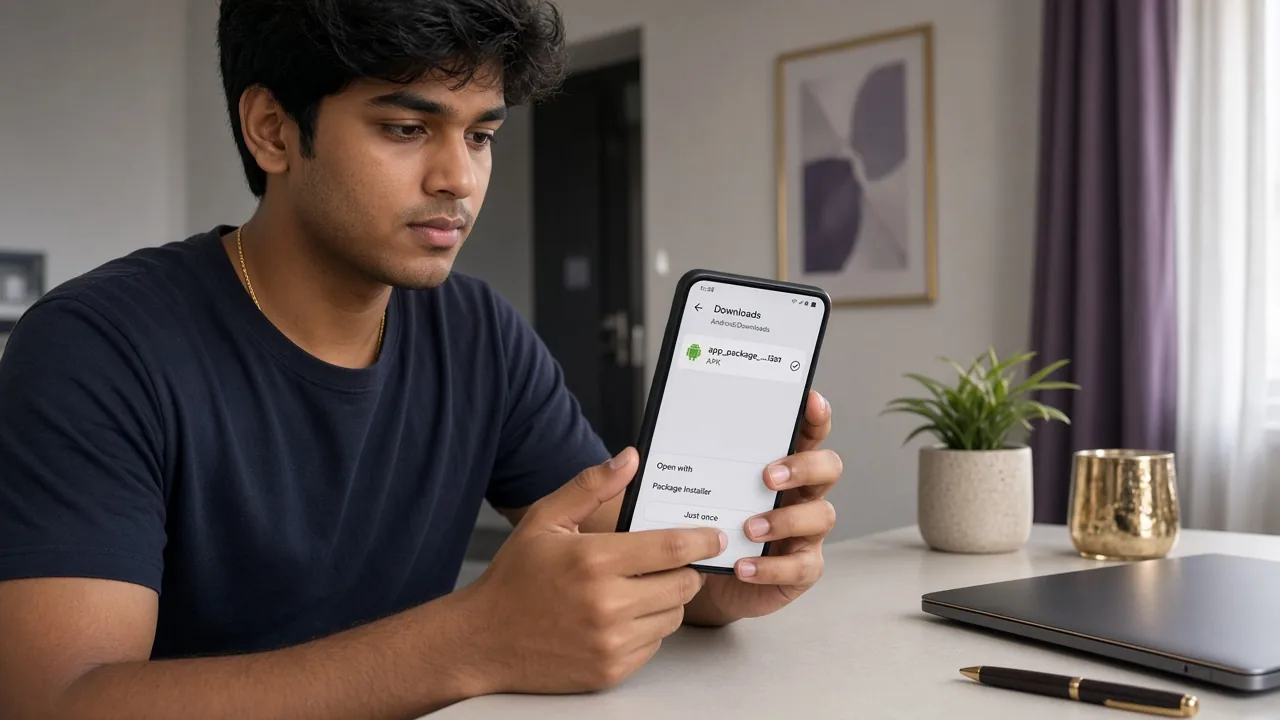 Indian user opens Diwa Spin App Download APK on Android